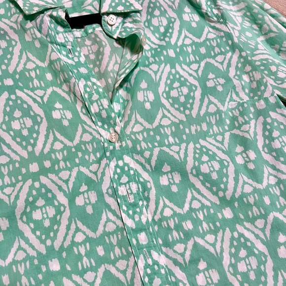 The Perfect Shirt by J. Crew in Mint Ikat - Picture 4 of 5